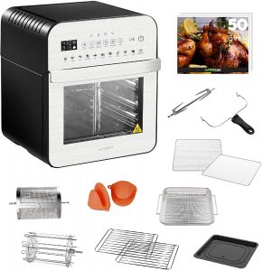 GoWISE USA GW44804 Air Fryer Toaster Oven with Rotisserie + Dehydrator and 11 Accessories
